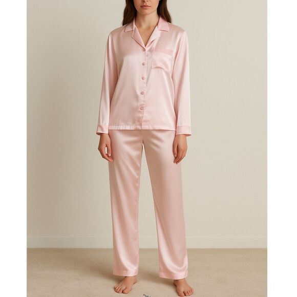 VICTORIA’S SECRET Vintage Light Baby Blush Pink Satin Pajama Pants Set